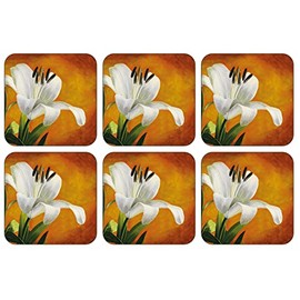 Plymouth Pottery - Lily Sunburst Coasters, Set of 6