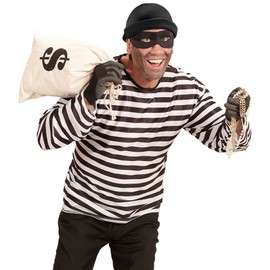 NET TOYS Tank Cracker Costume Set Bank Robber Outfit M/L (50/52) Costume Thief Burglar Costume Set