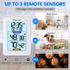 Geevon Digital Hygrometer Indoor Outdoor Thermometer Wireless with Clock, Backlight