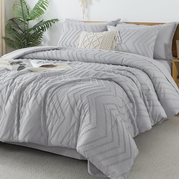 Litanika Light Grey King Size Comforter Set with Sheets -