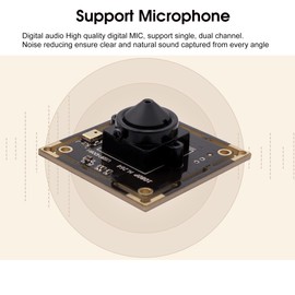 Svpro 1080P USB Camera Module Board with Micphone IMX 323 Sensor H.264 Low Light Camera Board 3.7 mm Pinhole Lens for Robot and Embedded Industrial Project, UVC USB 2.0 Webcam High Speed 30fps