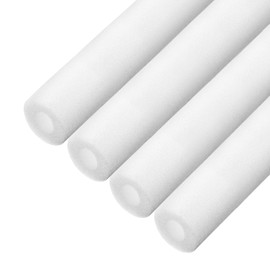sourcing map 4pcs Pipe Insulation Foam Tubes Pipe Lagging 25mm(1 Inch) ID 45mm OD 3ft Freeze Protection for Copper Pipe, White