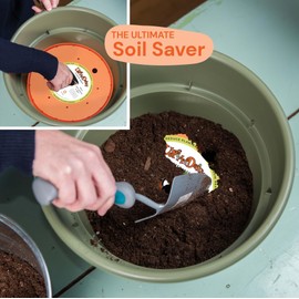 Bloem Ups-A-Daisy 10" Round Orange Resin Planter Pot Lift Insert with Drainage Holes