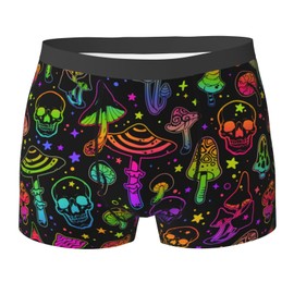 Yomko Rainbow Mushroom Skull Men'S Boxer Briefs Underwear For Men Gift Trunk M
