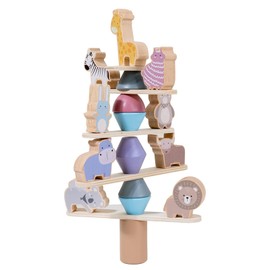 Montessori Wooden Animal Stacking Toys for 1-4 Year Old Girls & Boys - Toddler Building Blocks, Educational Stacking Toys for 1 Year Old, Birthday Gifts for Observation & Thinking Skills