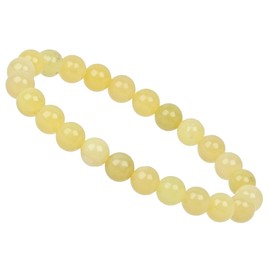 Eledoro Genuine Gemstone Beads, Chakra Bracelet, PowerBead, Stretch Bead Bracelet, 8 mm, 17 centimeters, Gemstone, Lemon jade