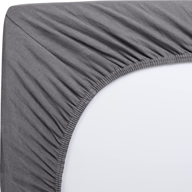 Utopia Bedding Fitted Sheet Double, Grey - Deep Pocket 14