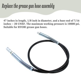 P3410 Grease Gun Hose 47" for RYOBI Grease Gun,Fits for RYOBI Grease Gun Hose Replacement -P3410-P163 18-Volt Grease Gun Kit 47"- W/Coupler