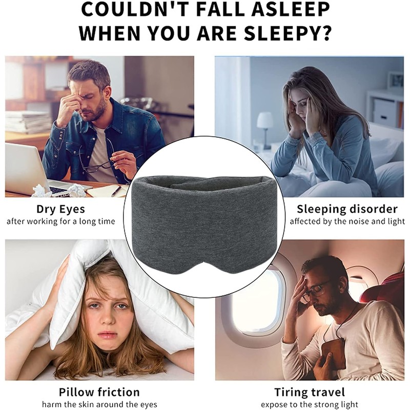 Fistech Sleep Mask for Men Women,100% Cotton with Fully Adjustable