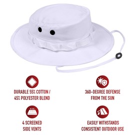 Rothco Boonie Hat - Defensa Solar definitiva para Aventuras al Aire última intervensión - Blanco - 7.25