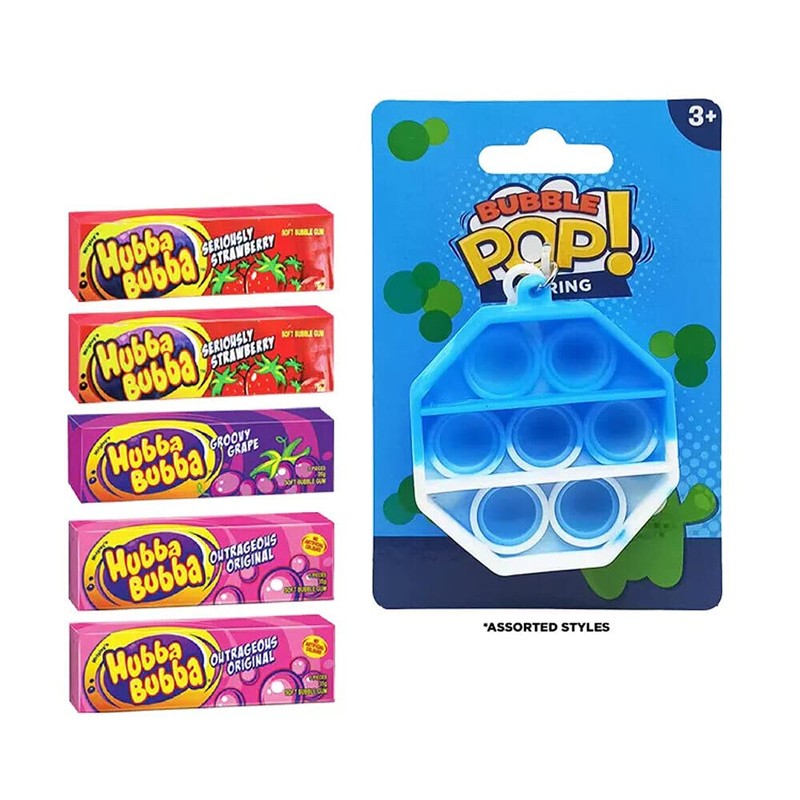 6pc Hubba Bubba Kids Showbag w/Original/Strawberry/Grapes Lollies