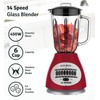 EUROSTAR 450W 14-Speed Glass Jar Blender (RED)