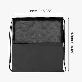 CAPASTEC Turnbeutel mit Kordelzug, verstellbar, Netzballtasche für Fußball, Schwarz