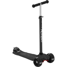 Solaris kick scooter with multicolor wheel lights 45 front wheels rear foot brake and 110 pound weight capacity - Color: Black, Size: Default