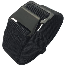 Max French Marine Nationale Elastic Nylon Navy Divers Parachute Watch Straps 20mm 22mm Military Bands (20mm, Black PVD)