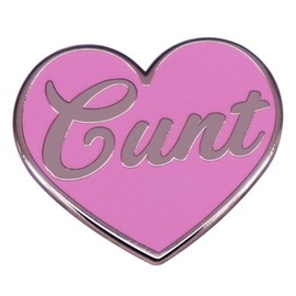 Pink Heart Enamel Pin Cunt Brooch Lapel Pin Alloy Brooches Badges Clothes Hat Backpack Accessory Women Jewelry Gifts