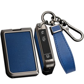 TECART Smart Car Key Case Cover Fits LYNK&CO Lynk Co 01 02 03 05 06 09 Leather Pattern Portable Protective Key Cover Accessories Key A 3 Button Black Blue