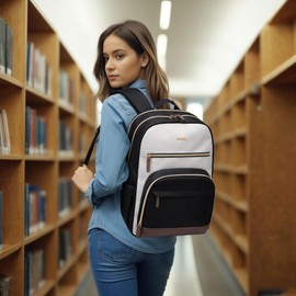 TENSTAR Laptop Backpack, 16inch Business Flight Approved Carry on Backpack, Large Computer Backpack for Men Women College Rucksack Book Bag Water Resistant Anti Theft Travel Backpack Apricot