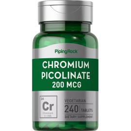 Piping Rock Chromium Picolinate 200 mcg | 240 Tablets | Vegetarian, Non-GMO | by Piping Rock