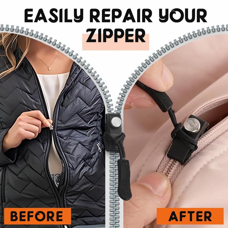 Universal Zip Repair Kit, Removable Replacement Zipper for Zip, Zip