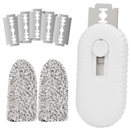 Fengsong ufo non-slip bread Lame,professiona dough scoring tool with extractable blade,sourdough bread tool for baking,scorer for sourdough razor scorer patterns booklet & 5 razor blades (white)