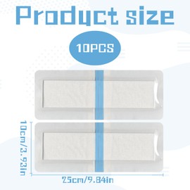 10 Pcs Waterproof Dressing Patch, Waterproof Bandaid, Wound Dressing Pads with Gauze Pads, Wound Cover Barrier Absorbent Patch, Transparent Film Bandage for Grazes Superficial Burns (25 * 10cm)