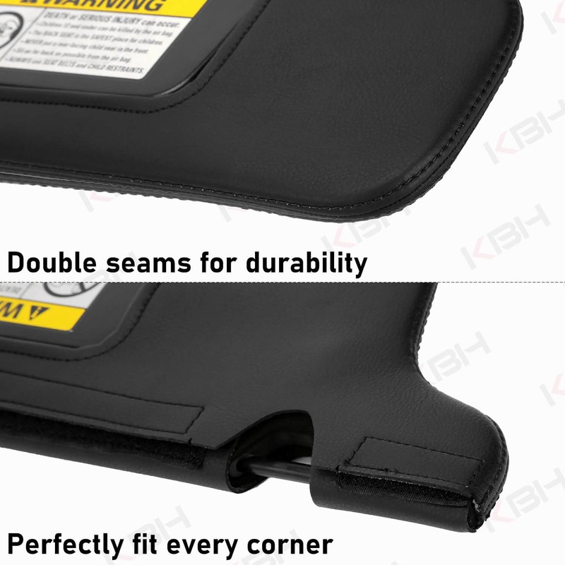 KBH Sun Visor Cover for Ford Mustang 1994-2004, Vinyl Leather