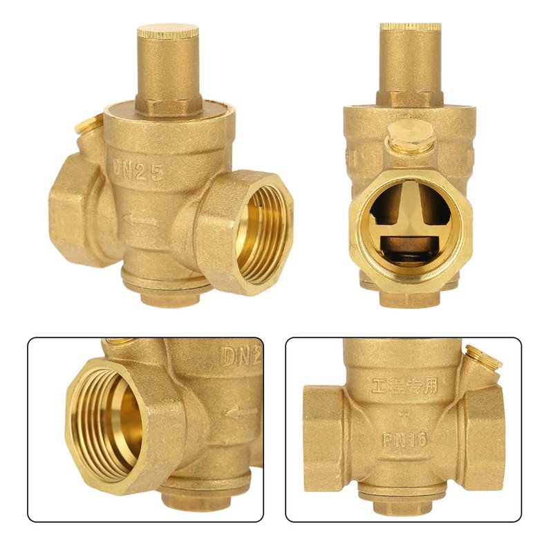 1pc Brass Adjustable Water Pressure Reducing Regulator Valve Thread DN25