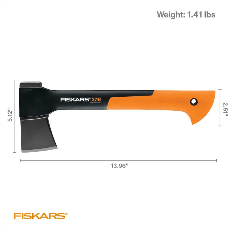 Fiskars X7 Small Hatchet Axe with Sheath for Chopping Wood