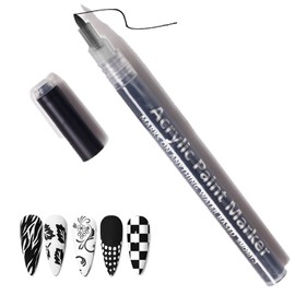 Effortless Black Nail Art Pen – Fine Tip Acrylic Paint Marker for Precise Nail Designs, Quick Dry, Smudge Proof, High Pigment Formula, Long Lasting, DIY Manicure Pen