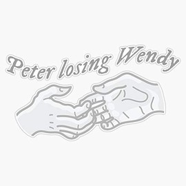 Cardigan Lyric, Peter Losing Wendy" Waterproof Vinyl Window Bumper Sticker Decal 5"