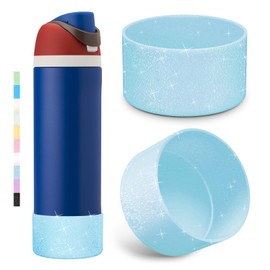 2PCS Glitter Silicone Boot for Owala Water Bottle 24 oz 32 oz 40 oz, Anti-Slip Protective Sleeve for Owala Twist,FreeSip and Flip Stainless Steel Water Bottle, BPA-Free, Dishwasher Safe, Accessories