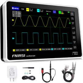 FNIRSI 1013D Plus Oscilloscope - Portable Handheld Tablet Oscilloscope with 100X High Voltage Probe, 2 Channels 100Mhz Bandwidth 1GSa/s Sampling Rate 7" TFT LCD Touch Screen