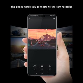 Car Dashcam, 1080P WiFi App Control Dashboard Camera with 160° Wide Angle Lens, Voice Control and Night Vision, Max. 64 GB Expandable