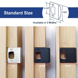 MOSECYOU Extended Lip Strike Plate 2-1/2" x 2-1/4", Heavy Duty Version, Oversized Extra Wide Lip Door Latch Striker with Reinforced Torx/Star Screws & Bit(Satin Nickel, 1 Pack)