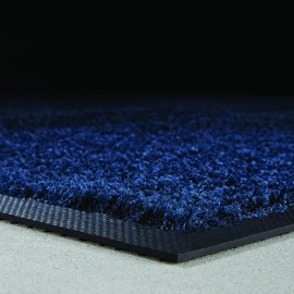 Consolidated Plastics Ultimate Indoor/Covered Outdoor Entrance Floor Mat, Nylon Carpet Top, Rubber Backing (35" W x 59" L, Navy)
