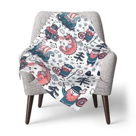 Mantaiyuan Fleece Baby Blanket Cartoon Vikings Dragon Smooth and Soft Receiving Blanket Unisex for Stroller, Crib, Newborns, Carseat 30x40 in