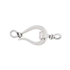 Sterling Silver S Hook & Eye Fish Clasp for Necklace Bracelet, Oxidized Silver