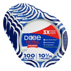 Dixie Ultra Paper Plates, Large 10 Inch | Heavy Duty | Microwave-Safe | Soak-Proof | 100 Count, Pack of 4