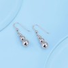 Vanbelle Rhodium Plated 925 Sterling Silver Hanging Graduated Ball Earrings