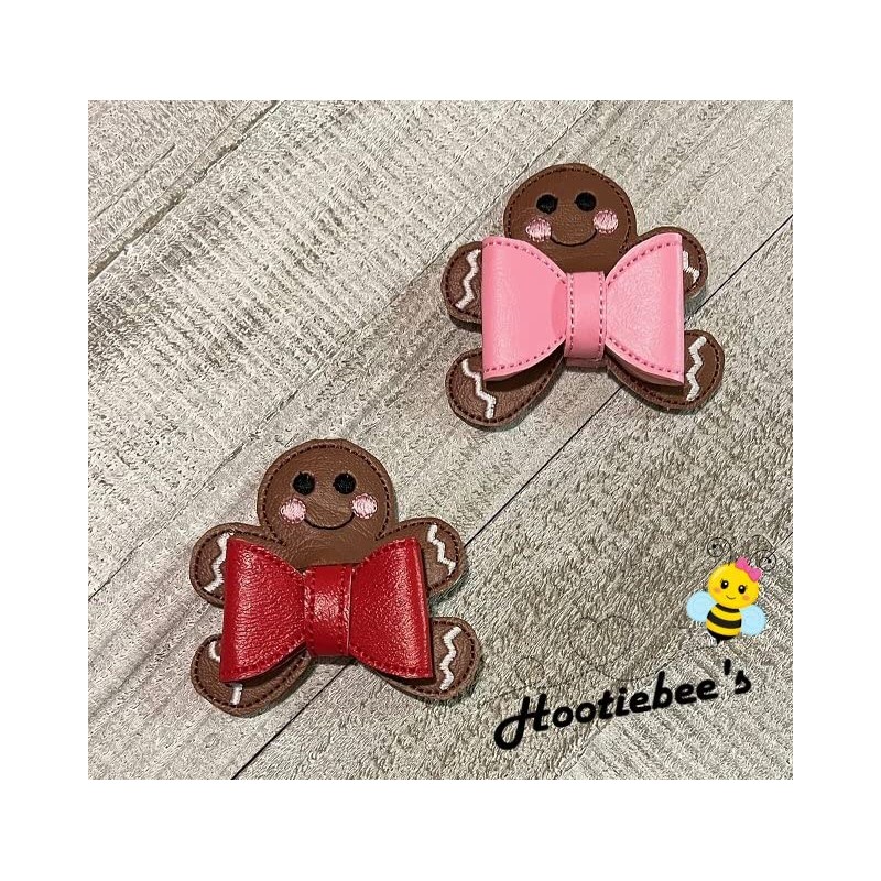 Vinyl Gingerbread Man Hair Bow