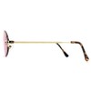 [SPEED ADDICT] TWO POINT RIMLESS OVAL SUNGLASS, GOLD x PINK