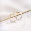 QUKE 2.5CM Simulated Freshwater Pearl Golden Clip On Hoop Earrings