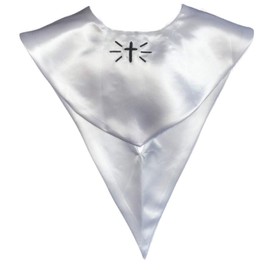 Grads4Good Christian Children's Graduation Stole with Embroidered Cross (White)