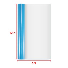 Srunffe Heat Transfer Vinyl 12" x 6ft Colors HTV Vinyl for Shirts, Iron on Vinyl for Cricut & Cameo or Heat Press Machine Easy to Weed,（Blue 12" x 6ft）