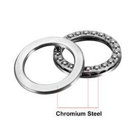 sourcing map 2 Pieces 51110 Axial Ball Bearings 50 mm x 70 mm x 14 mm Chrome Steel ABEC3 Single Row Roller