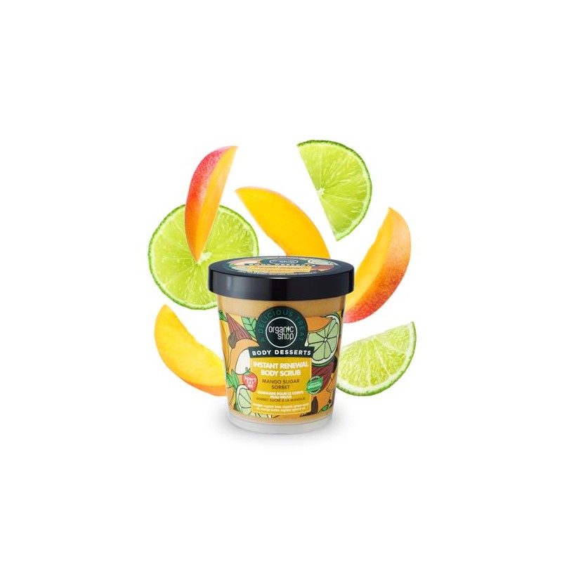 Organic Shop Mango Sugar Sorbet Instant Renewal Body Scrub, 450