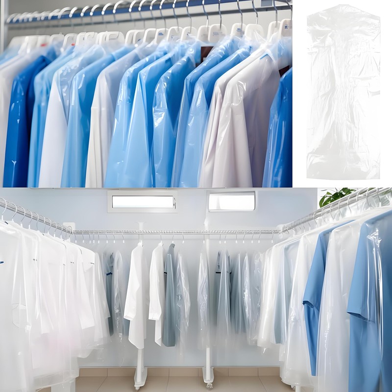 12 Pack Plastic Clothes Covers, 60 * 90cm Clear Clothes