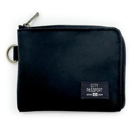CITYPASSPORT Wallet, Small Pass Case, Coin Case, Waterproof, Durable Fabric, Black
