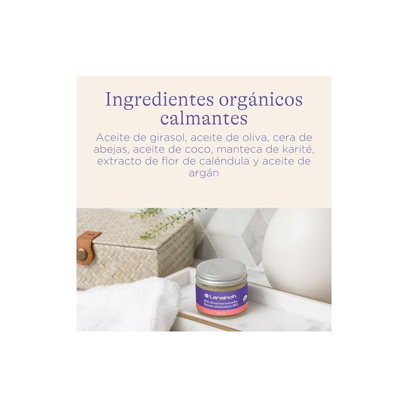 Lansinoh Bálsamo orgánico para los pezones, Calma y Protege Pezones